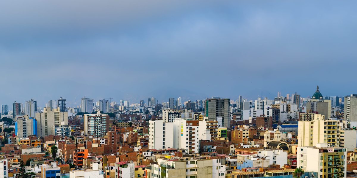 Skyscrapers and many houses in the city of Lima in Peru